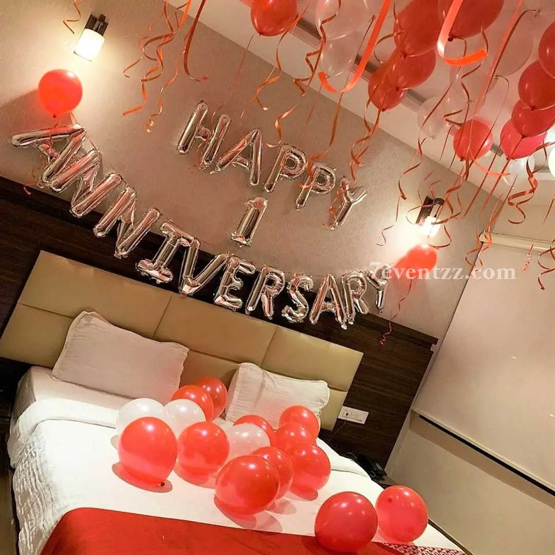 Romantic Anniversary Room Decoration - Deepak Balloon